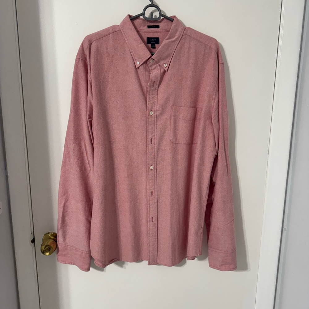 J. Crew Pink Casual Button Down Shirt (Salmon/coral color)